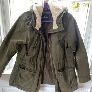 American eagle army green warm coat